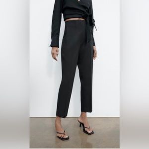 ZARA High waisted black pants size Large